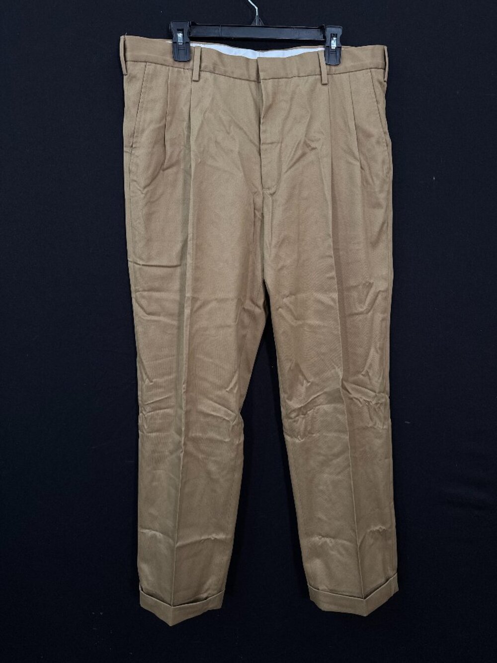Lands' End Men's Traditional Fit Pleated Twill Pants Tan 36x31 Cuffed NWOT